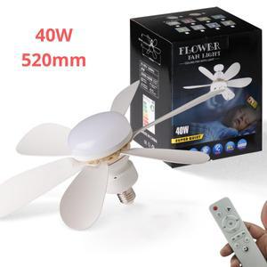 조명이 있는 소켓 천장 팬, 20.5인치 나사 침실/차고/주방용 LED 미니 팬(흰색)