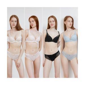 [매장정품] 원더브라 WONDERBRA [4SET] 소프트 레이스 노와이어 브라팬티 세트