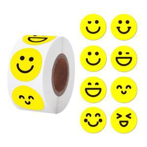 8종 뉴 S278 원형 스티커 스마일 답례품 500pcs 다꾸 웃는모습 다이어리 롤 꾸미기