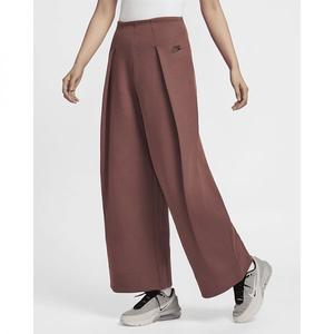 [나이키]매장정품 나이키 NIKE 스포츠웨어 테크 플리스 여성 하이웨이스트 플리츠 팬츠 - 레드 세피아