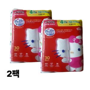 헬로키티 프리미엄 4겹 30M 30롤 2팩