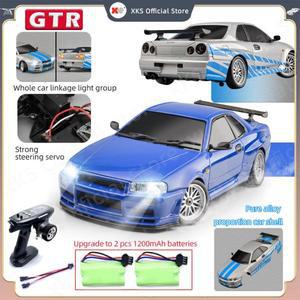 LDRC LD1899 118 RC 모델 드리프트 자동차 GTR R34 금속 합금 바디 쉘 원격 제어 자이로 스코프 성인 어린