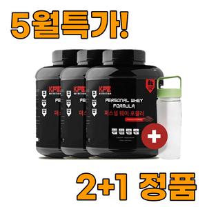 퍼스널웨이 2kg 3통 단백질 헬스보충제 웨이프로틴 연한코코아 곡물맛 총 6kg