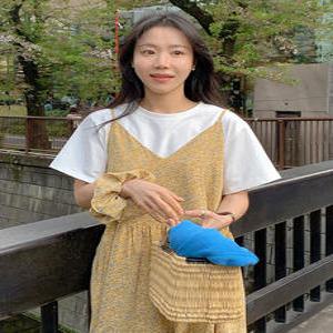 스크런치SET 옐로플라워 뷔스티에 원피스(one color) 안감OK