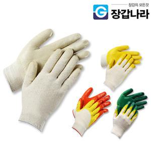 국내산 백코팅 장갑 50켤레 / 반코팅  목장갑 면장갑 이중청 이중황 온 코 팅 완전코팅 +