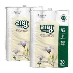 삼정펄프 리빙 에코스마일 화장지 30롤 2팩 두루마리휴지
