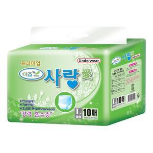 이즈사랑 성인용기저귀 언더웨어 요실금팬티 대형 80매(10매x8팩)