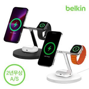 [벨킨] 부스트업 프로 3in1 맥세이프 15W 무선 충전 스탠드 + 애플워치 고속 충전 WIZ017kr