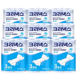 크리넥스 빨아쓰는 위생행주 화이트 (54+9)매x2롤-9팩 /키친타올
