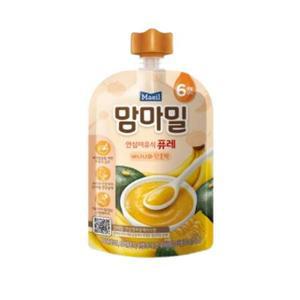 맘마밀 안심이유식 퓨레 바나나와 단호박 100g 10개