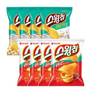 스윙칩 갈릭디핑, 60g, 4개 + 스윙칩 볶음고추장, 60g, 4개