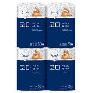 코디(codi) 순수 3겹데코 30m 30롤 4팩 (120롤)