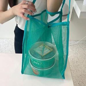 [OFM7NM84]여자대학생가방 그린 에코백 숄더백 메쉬