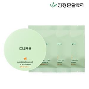 [김정문알로에][김정문알로에] 큐어 아쿠아 마일드 선쿠션 시즌3 본품+리필3개