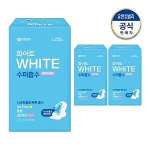 화이트 수퍼흡수 생리대 날개형 중형 36개입 x 3개