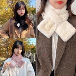 퍼엑스패치머플러 크로스 털목도리 쁘띠 페이크 방한