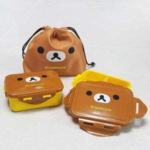 [IXHIPITJ_4B]리락쿠마 사각밀폐 2단 도시락얼굴