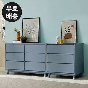 [벤티스가구]레체 와이드 3단 서랍장세트 수납장 옷장 대형 속깊은 넓은 고급(2000/그레이)