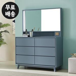 [벤티스가구]레체 와이드 LED 조명 화장대 안방 수납 북유럽 심플 고급 슬림(1200/그레이)