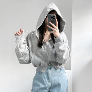 [낙낙후드/귀여운] 투웨이 크롭 후드집업 루즈핏 가오리핏 트레이닝 여리여리 데일리 캠퍼스룩 봄 가을까지