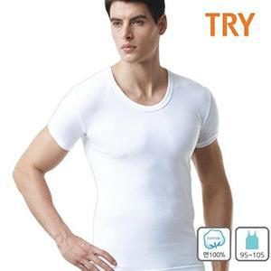 [셀러허브 패션]TRY 남성 베이직 면100프로 반팔 남자 런닝 1매 셔츠