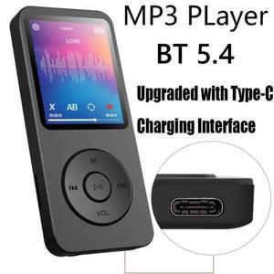 휴대용 MP3 플레이어 C타입 워크맨 블루투스 5.4 호환 전자책 녹음 스포츠 FM 라디오 음악 1.8 인치 2024
