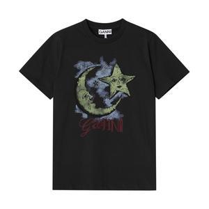 [가니]GANNI T4058 252 문라이트 로고 프린트 여성 반팔티