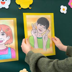 게시판 파일 화일 그림 게시 보관 반투명 클리어 포켓 전시파일 벽걸이 자석부착 꾸미기 유치원 작품 포스