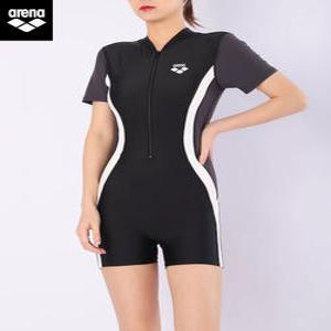 아레나 arena 빅사이즈 여성 캡내장 서핑슈트 비치웨어 다이빙 수영장 탄탄이 반팔슈트