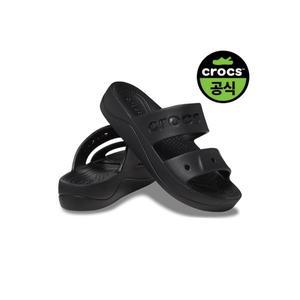 [하프클럽/크록스]크록스공식 여성 BAYA PLATFORM SANDAL BK (25SWSD208188)