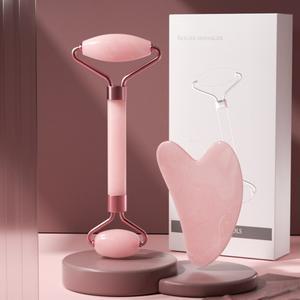 무드 괄사 마사지 도구 분홍 페이스롤러 얼굴 라인 로즈쿼츠 바디 관리 하트 어깨 홈케어