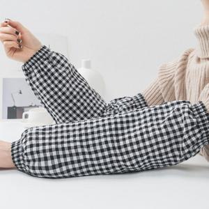 다목적 팔토시 체크무늬 작업용 사무실 업무용 밭일 공장 면 용토시