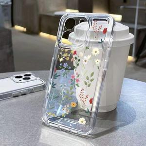보자기 꽃사랑 부드러운 실리콘 전화 케이스 iPhone 16 Pro Max XS 7 8 Plus 투명 충격 방지 범퍼 커버