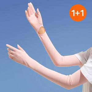 [TOPS KOREA]1+1 여성 일체형 장갑 팔토시 uv 자외선차단 손등커버 운전 골프 스포츠 냉감 쿨토시