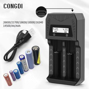18650 배터리 충전기 듀얼 3.7V 리튬 USB 21700 1 슬롯 2/4