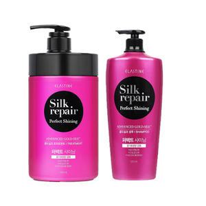 엘라스틴 실크리페어 샴푸 퍼펙트샤이닝골드 1200ml, 1개 + 트리트먼트 1000ml , 1개