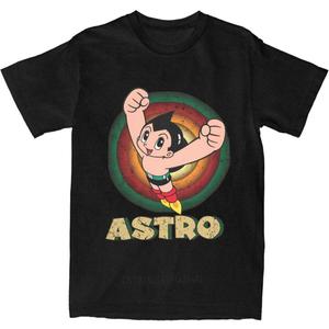 라운드 넥 여름 반팔 남자 클래식 만화 Astro Boy 셔츠 의류 일본 Mighty Atom Astroboy 코튼 티셔츠