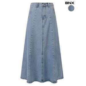 [하프클럽/BNX]여성 A라인 절개 데님 스커트