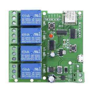 4채널 WIFI 원격 제어 스위치 릴레이 모듈 순간 인칭 자동 잠금 스마트 DIY DC5-32V AC220V