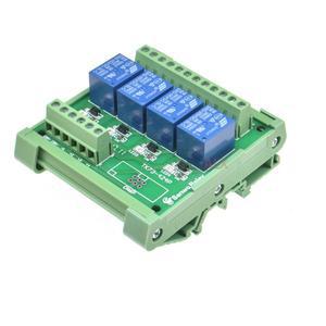 릴레이 4채널 릴레이 모듈 DIN 레일 장착 SRD-05VDC-SL-C 10A 5V 12V DC PNP 1NO