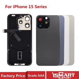 iPhone 15 Pro Max Plus 후면 유리 커버 케이스 도어 하우징무선 플렉스 케이블 금속판 교체 포함