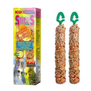 키키 스틱 오렌지 바나나 벗지 2PCS 앵무새 영양바 간식 사료 먹이 모이
