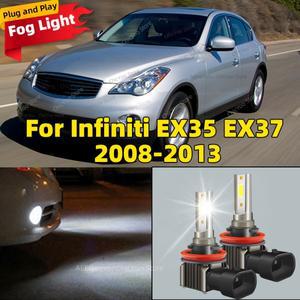 2pcs 80W 자동차 LED 전면 안개등 6000K 화이트 플러그 앤 플레이 램프 인피니티 EX35 2008