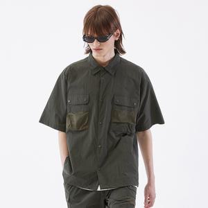 [그루브라임]유니)AIR HOLE MASH POCKET HALF SHIRTS (KHAKI) [LSRMCSA309M]