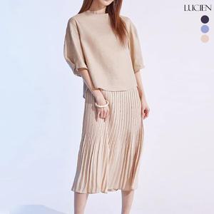 루시앙 플리츠 레이어드 린넨 원피스