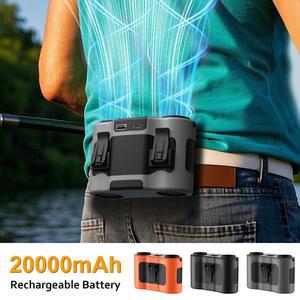 20000mAh 허리 클립 팬 휴대용 미니 교수형 목 USB 충전식 야외 캠핑 전원 디스플레이와 5 속도