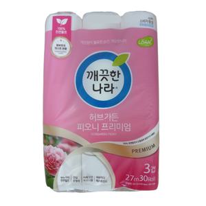 깨끗한나라 허브가든 피오니 프리미엄 27m 30롤 2팩