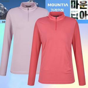 [마운티아]  여성 베라티셔츠 집업 티셔츠 통기성 조직감 메쉬 접촉냉감 소재 혼용 몸