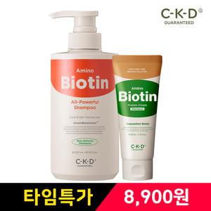 CKD 아미노비오틴 올파워풀 샴푸 500ml+단백질크림샴푸 80ml(단백질크림샴푸 유통기한 : 2025-08-21)