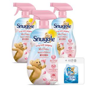 스너글 섬유탈취제 멜로우선샤인 470ml, 3개 + 증정 (섬유유연제 블루스파클 플러스 100ml, 1개)